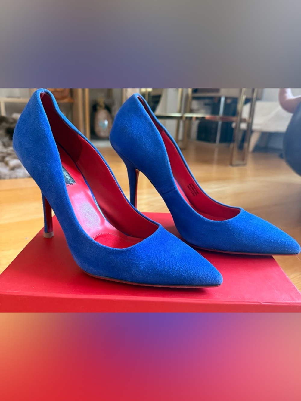 Charles Jourdan Cobalt Blue Pointed-Toe Stiletto Pumps